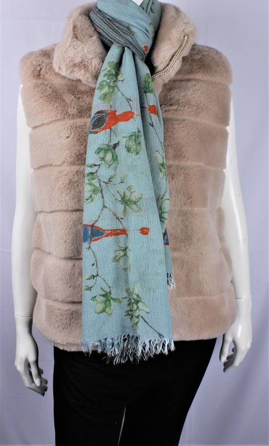 ALICE & LILY  WOOL MIX super soft winter knit scarf blue STYLE: SC/BLOSSBIRD